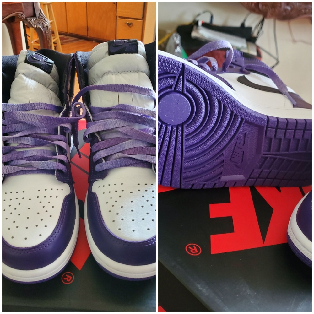 Air Jordan, 10.5, purple and white